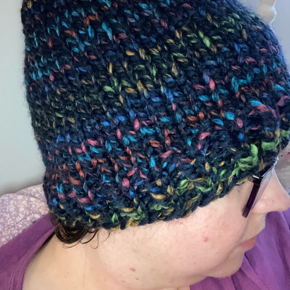 Hand Knit Chunky Beanie with Pom Pom! - Picture 7 of 7